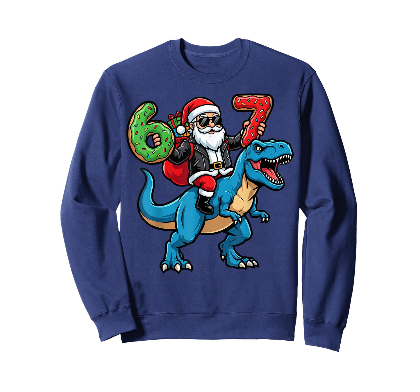 67 Christmas 6 7 Meme Funny Santa Six Seven Xmas Boys Girls T-Shirt