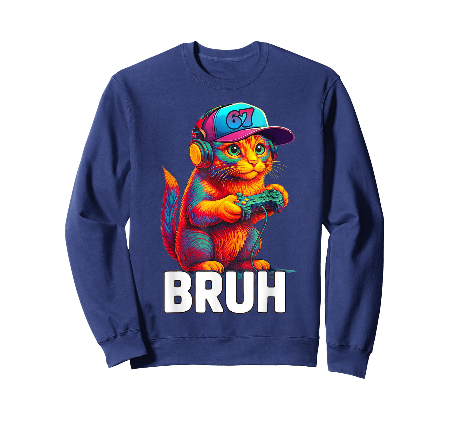 67 Bruh Cat Gamer Gaming Video Games Gen Alpha Slang Meme T-Shirt