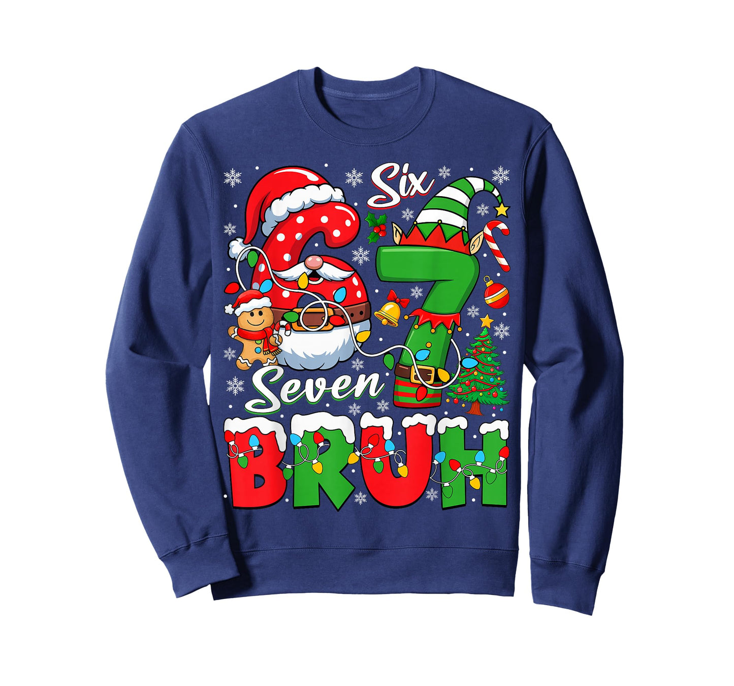 Funny Bruh Six Seven 6 7 Meme Christmas 67 Boy Girl Kids T-Shirt