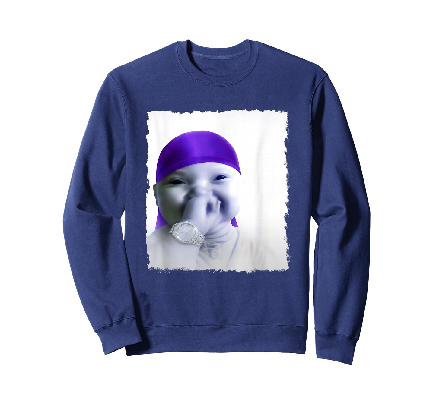 Stylish AI Baby Holding Back Laugh gigging Meme T-Shirt
