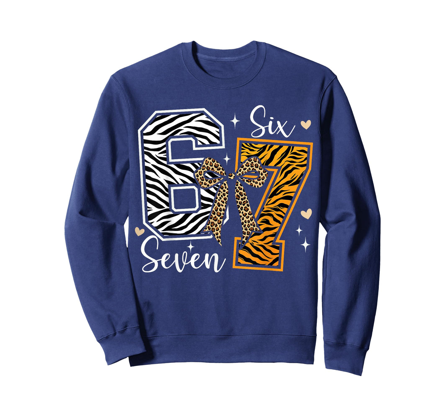 Girls Animal Print Clothes Six Seven Kids 67 Meme Zoo T-Shirt
