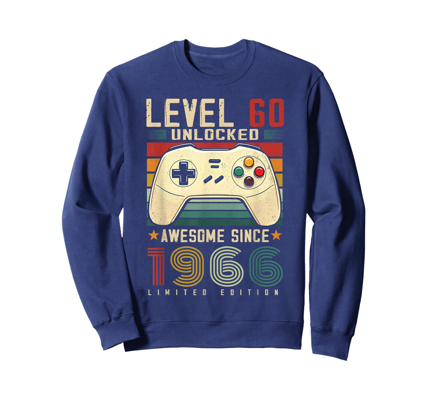Level 60 Unlocked Awesome Since 1966 60th Birthday Gaming T-Shirt