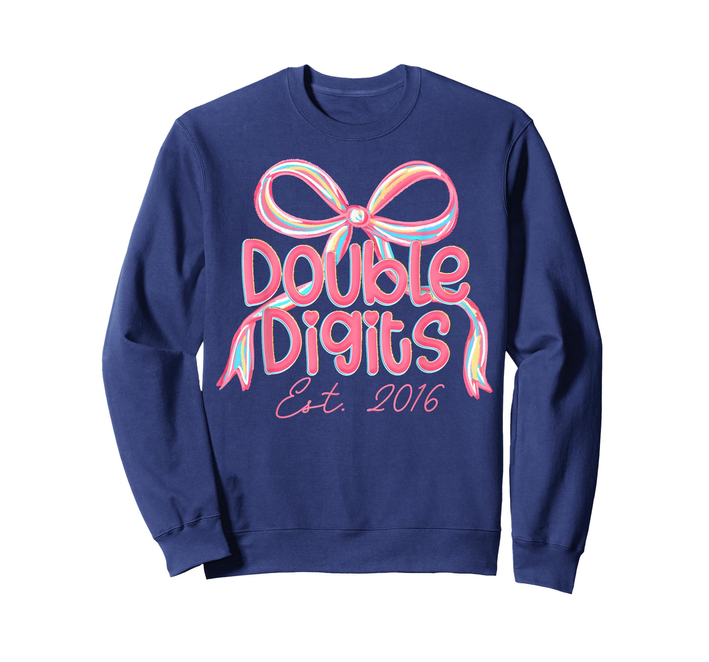 Preppy Double Digits Est 2016 Coquette Pink Birthday Girl T-Shirt