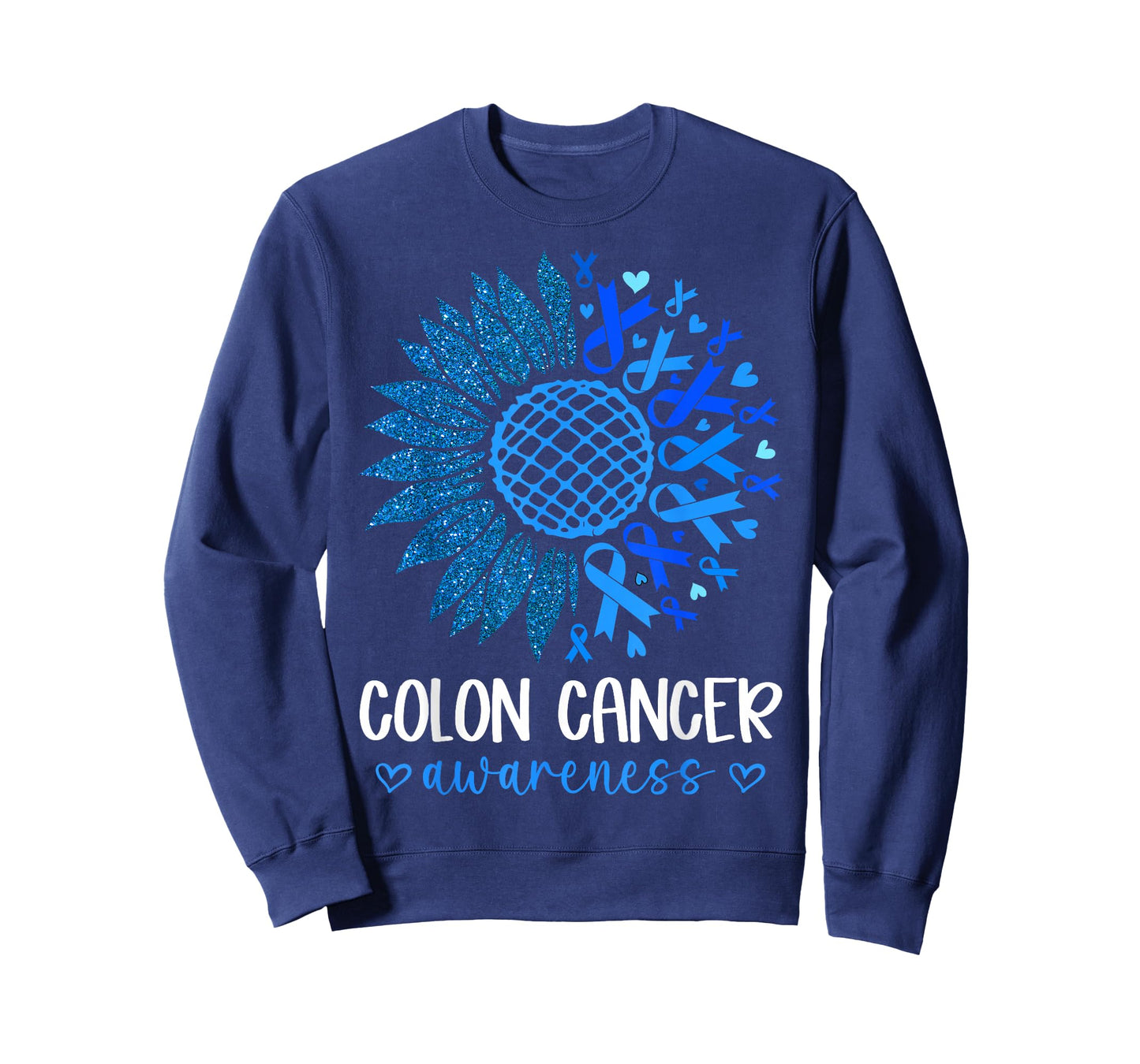 Blue Ribbon Sunflower Colorectal Colon Cancer Awareness T-Shirt