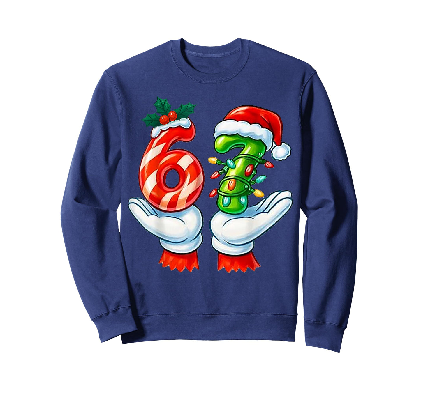 67 Christmas 67 Meme Gen Alpha Slang Candy Cane Xmas Holiday T-Shirt