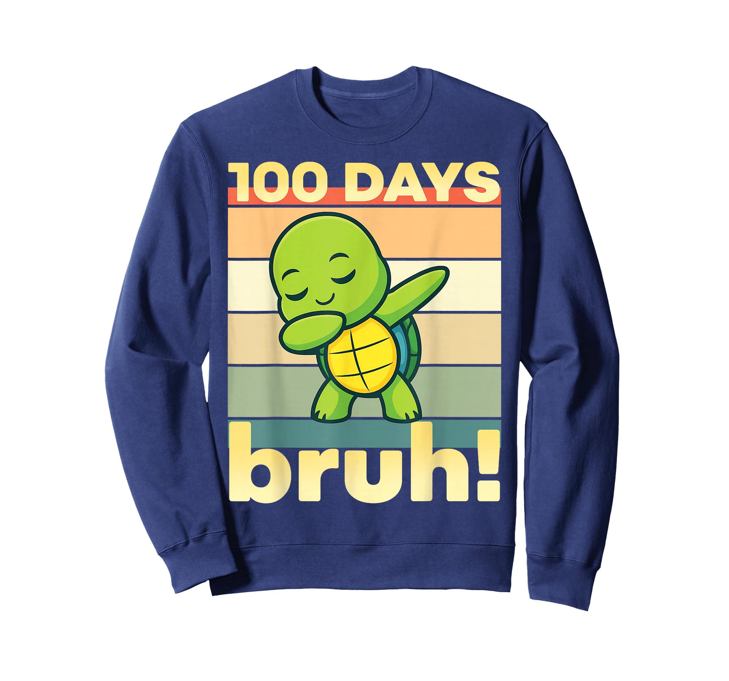 Bruh Dabbing Turtle 100 Days of School Boys Girls Kids T-Shirt