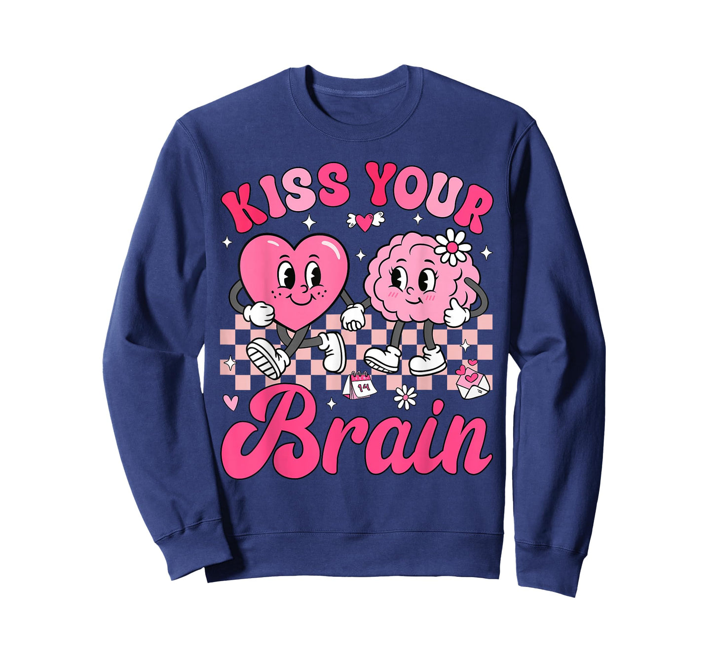 Valentine Kiss Your Brain Student Teacher Boy Girl Kid T-Shirt