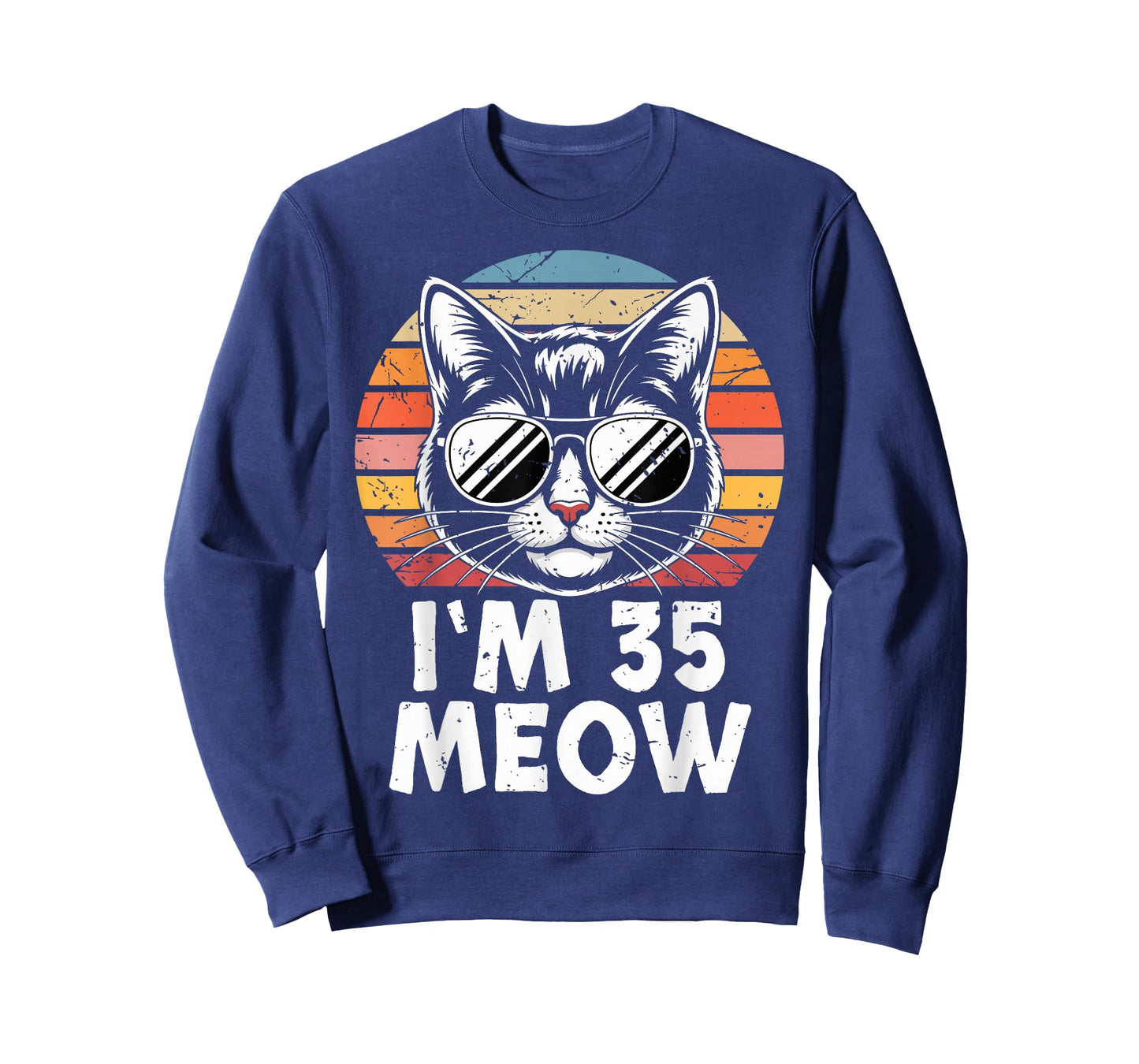 35 Birthday 35 Years Old I’m 35 Meow Funny Cat Birthday T-Shirt