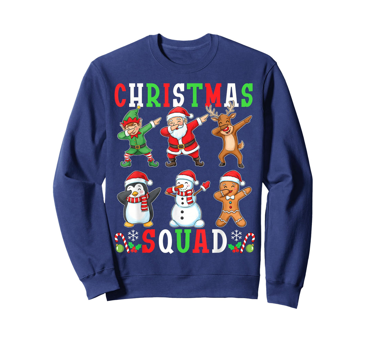 Christmas Squad Funny Matching Santa Reindeer Snowman Dab T-Shirt