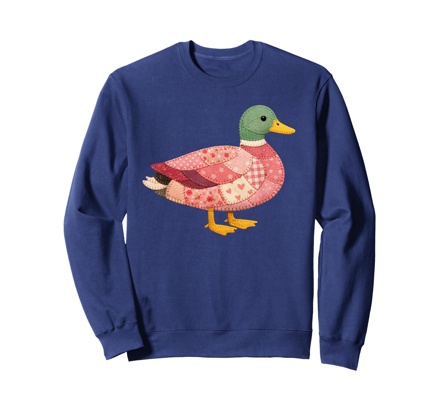 Mallard Duck Floral Patchwork Grandma Core Granny Quilted T-Shirt