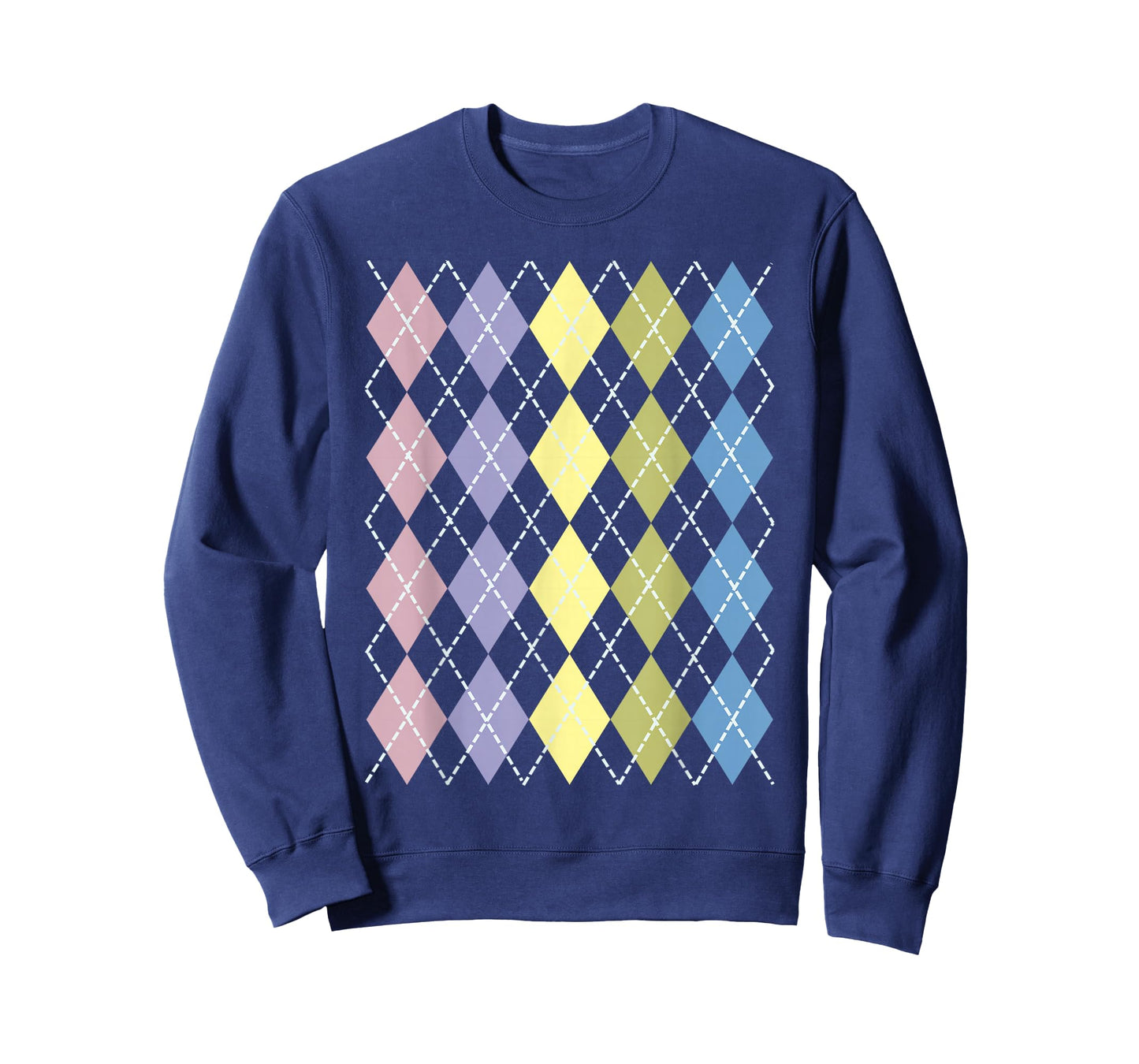 Retro Argyle Plaid Pattern Design in Pastel Colors T-Shirt