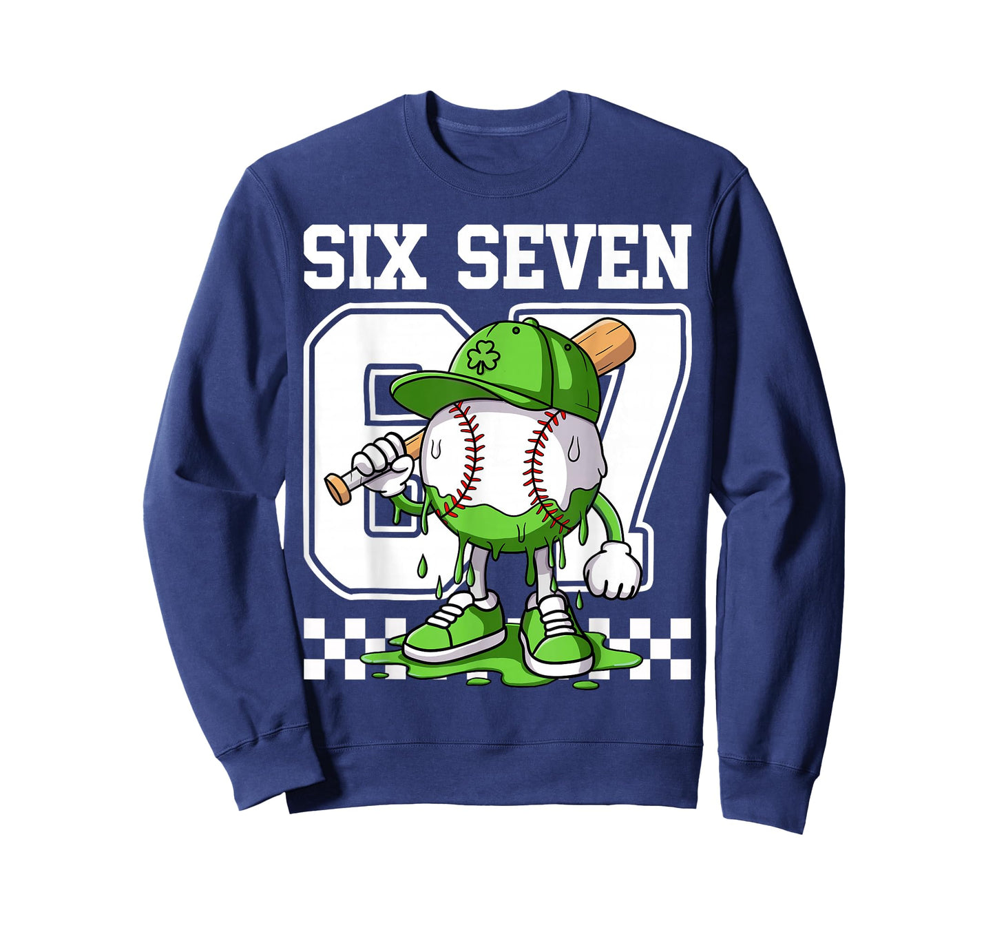 Boys St Patricks Day 67 Six Seven Baseball Ice Cream Drip T-Shirt