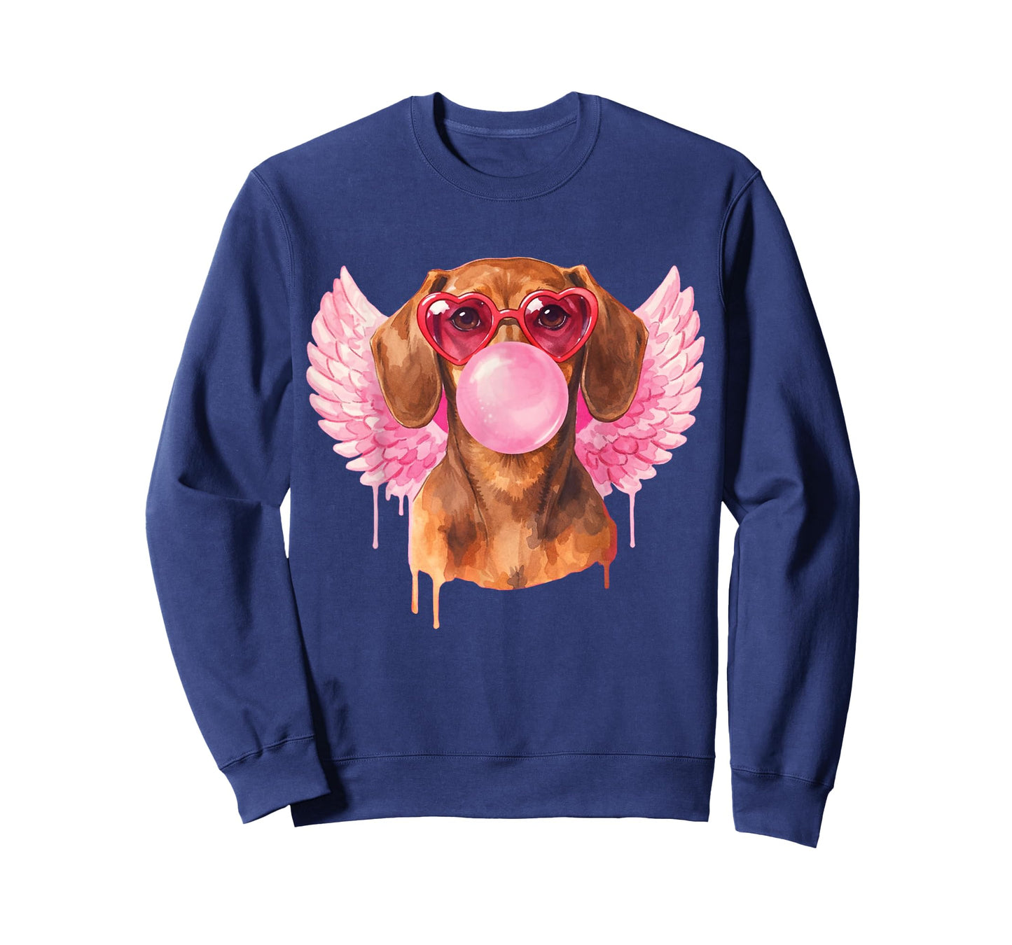Retro Cupid Valentine Dog Love Hearts Cute Dachshund T-Shirt