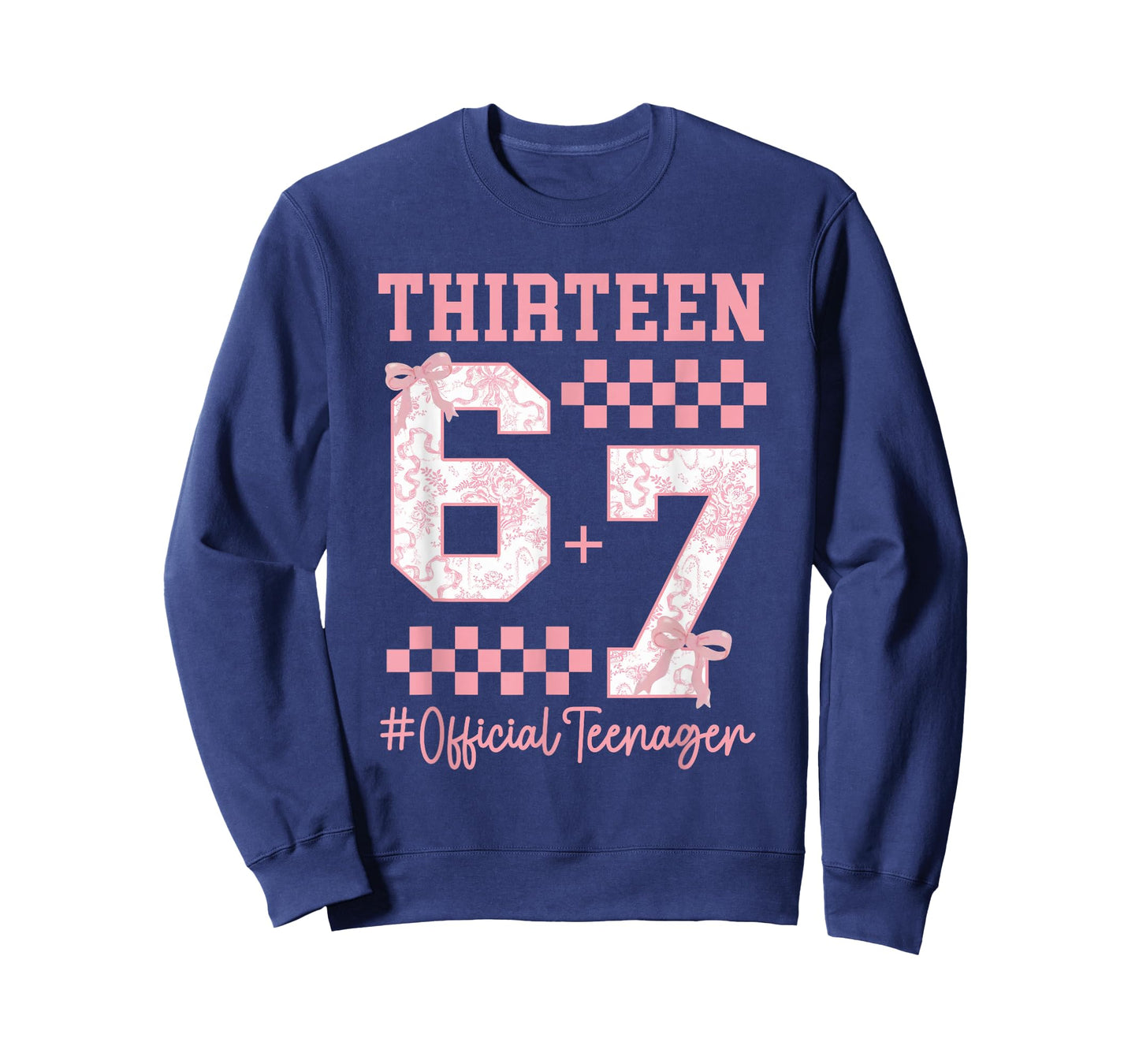 67 Six Seven 6 7 Meme 13th Birthday Girl Pink Coquette Bow T-Shirt
