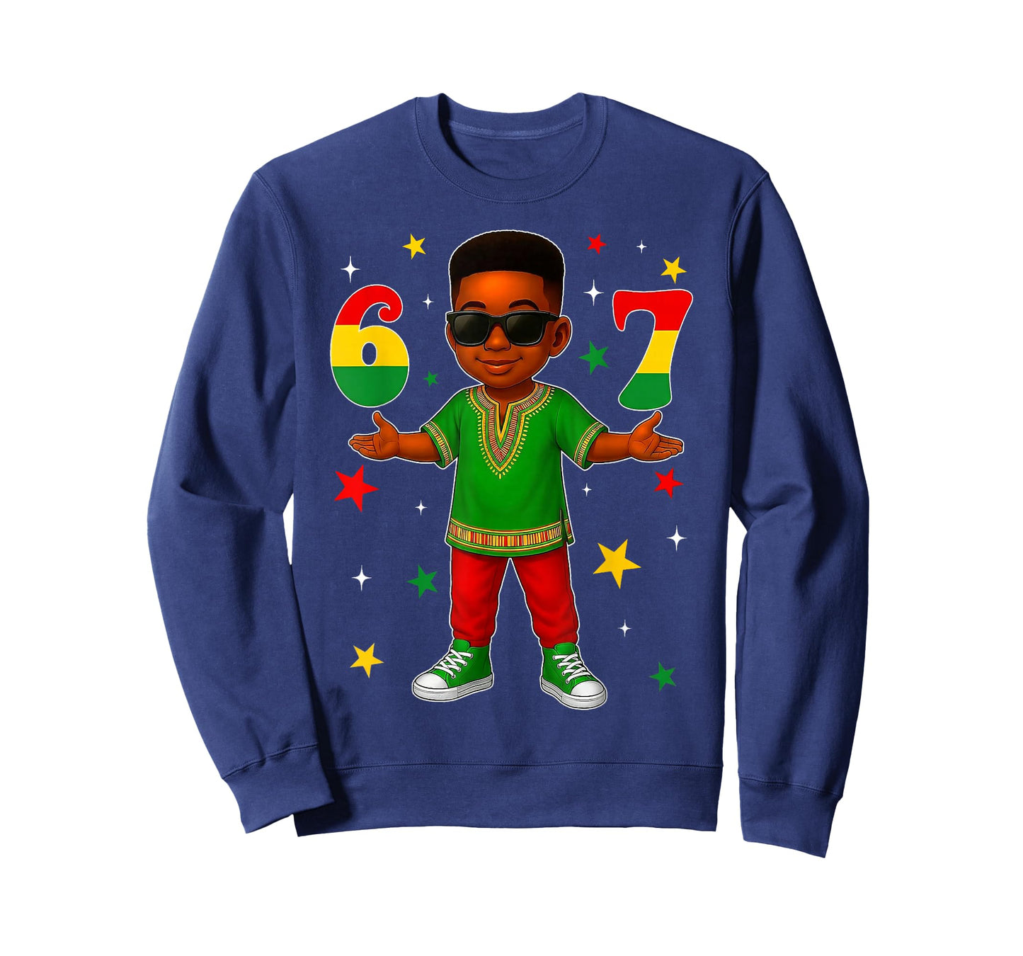 67 Bruh Black History Month 6 7 Meme Afro Boys Kids T-Shirt