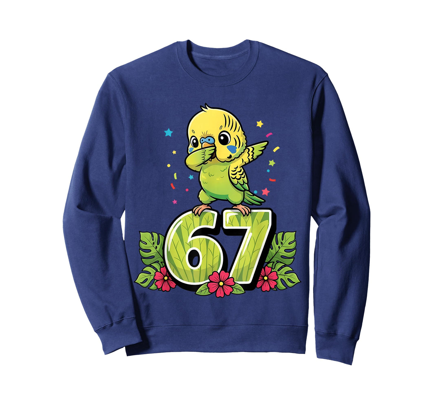 Six Seven Meme Dabbing Baby Parakeet 67 Funny Gen Z Apha T-Shirt