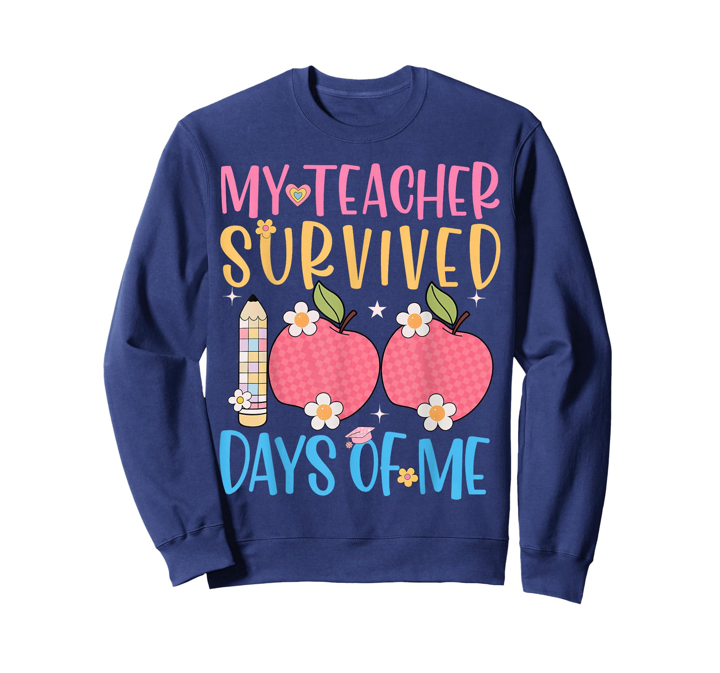 100th Day My Teacher Survived 100 Days of Me Girls Boys Kids T-Shirt
