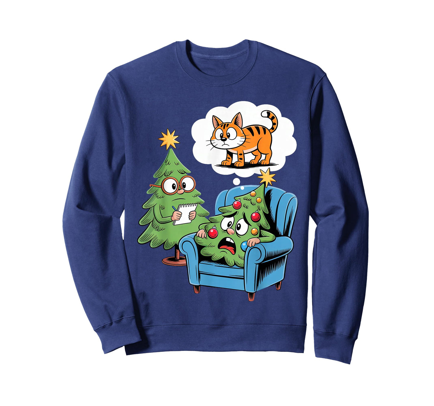 Cat Christmas Tree Shirts Cat Kids Men Women Christmas Cat T-Shirt