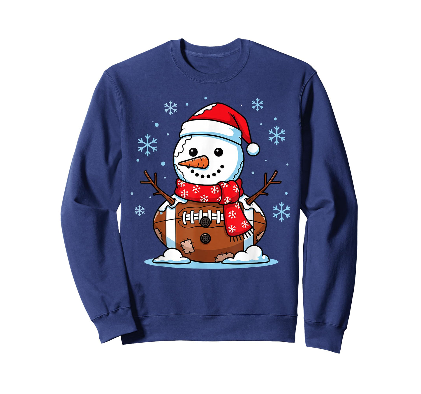 Christmas Football Snowman Kids Football Christmas Men Women T-Shirt