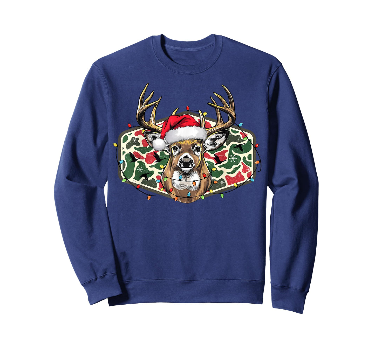 Christmas Deer Hunting Camo Merry Xmas Holiday Dad Father T-Shirt
