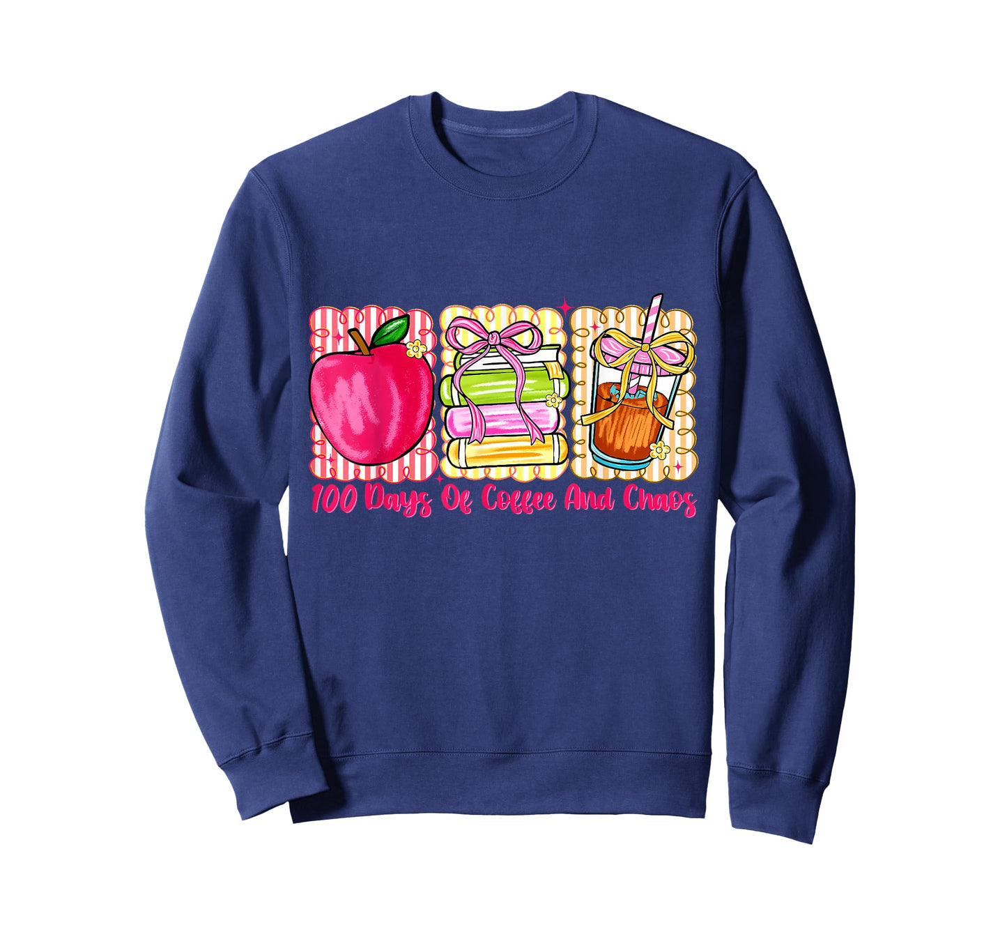 100 Days of Coffee and Chaos Teacher 100 Days of School T-Shirt