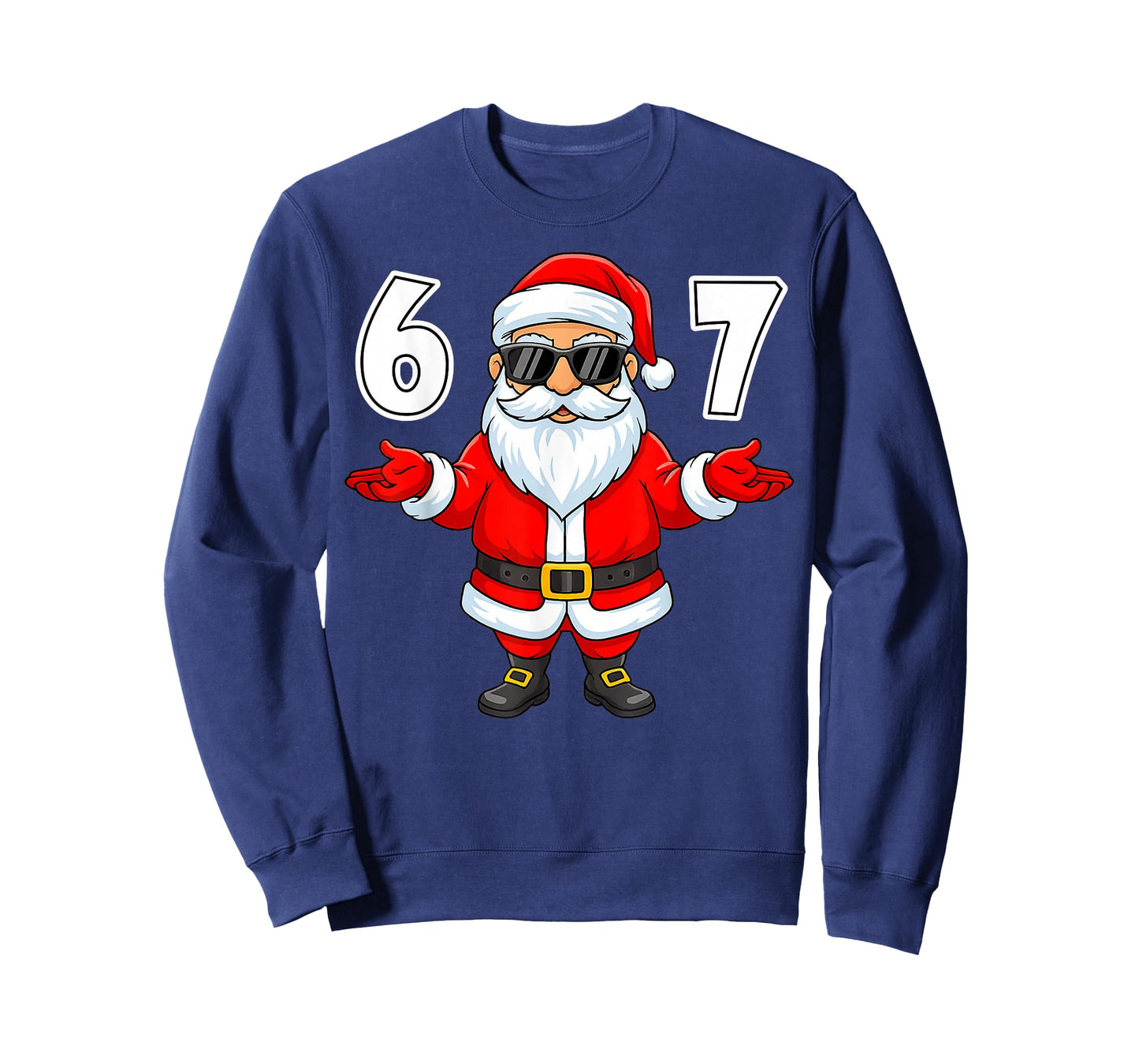 67 Meme Six Seven Number 6 7 Funny Santa Xmas Christmas T-Shirt