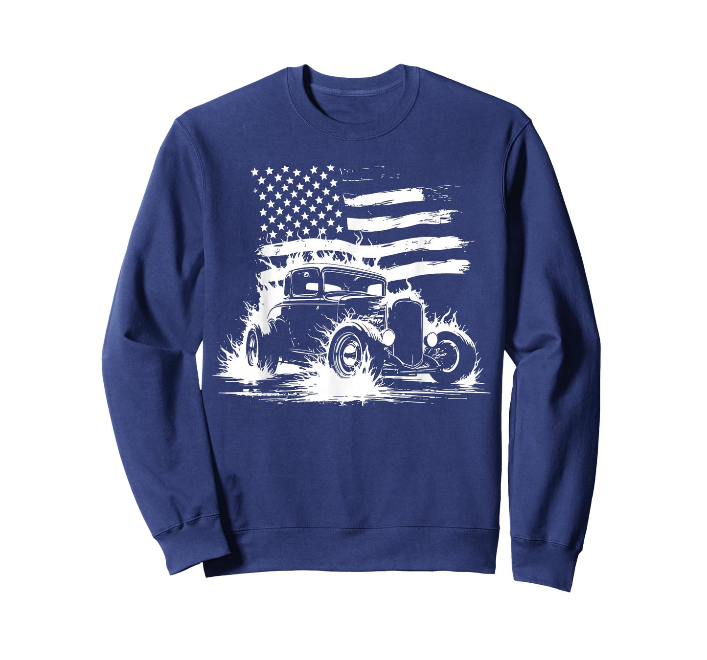 1932 Deuce Coupe Classic Front Corner Shot American Flag T-Shirt