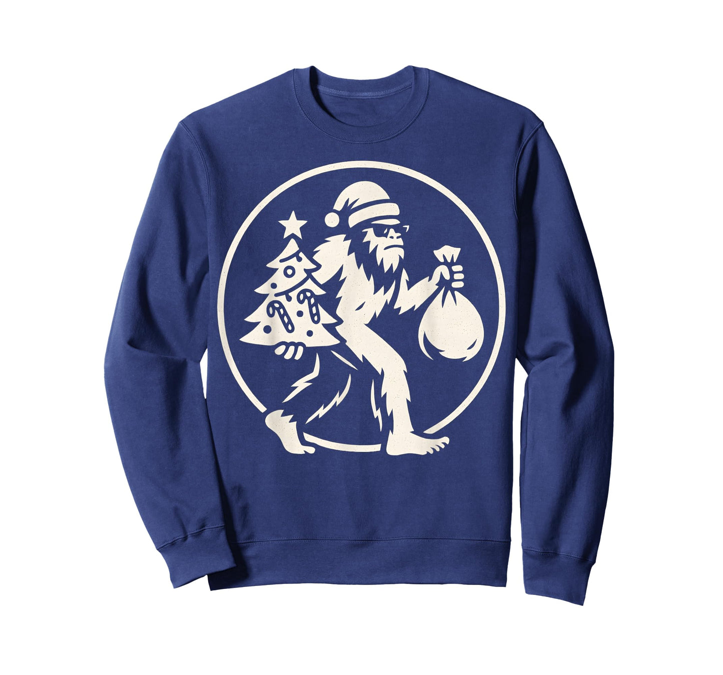 Christmas Bigfoot Carrying Tree and Bag Funny for Christmas T-Shirt