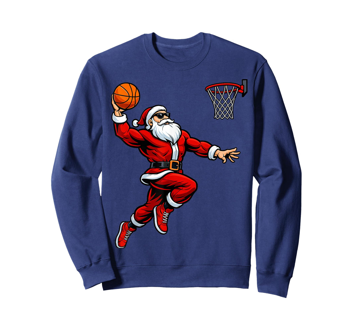 Santa Playing Basketball Xmas Funny Christmas Basketball T-Shirt