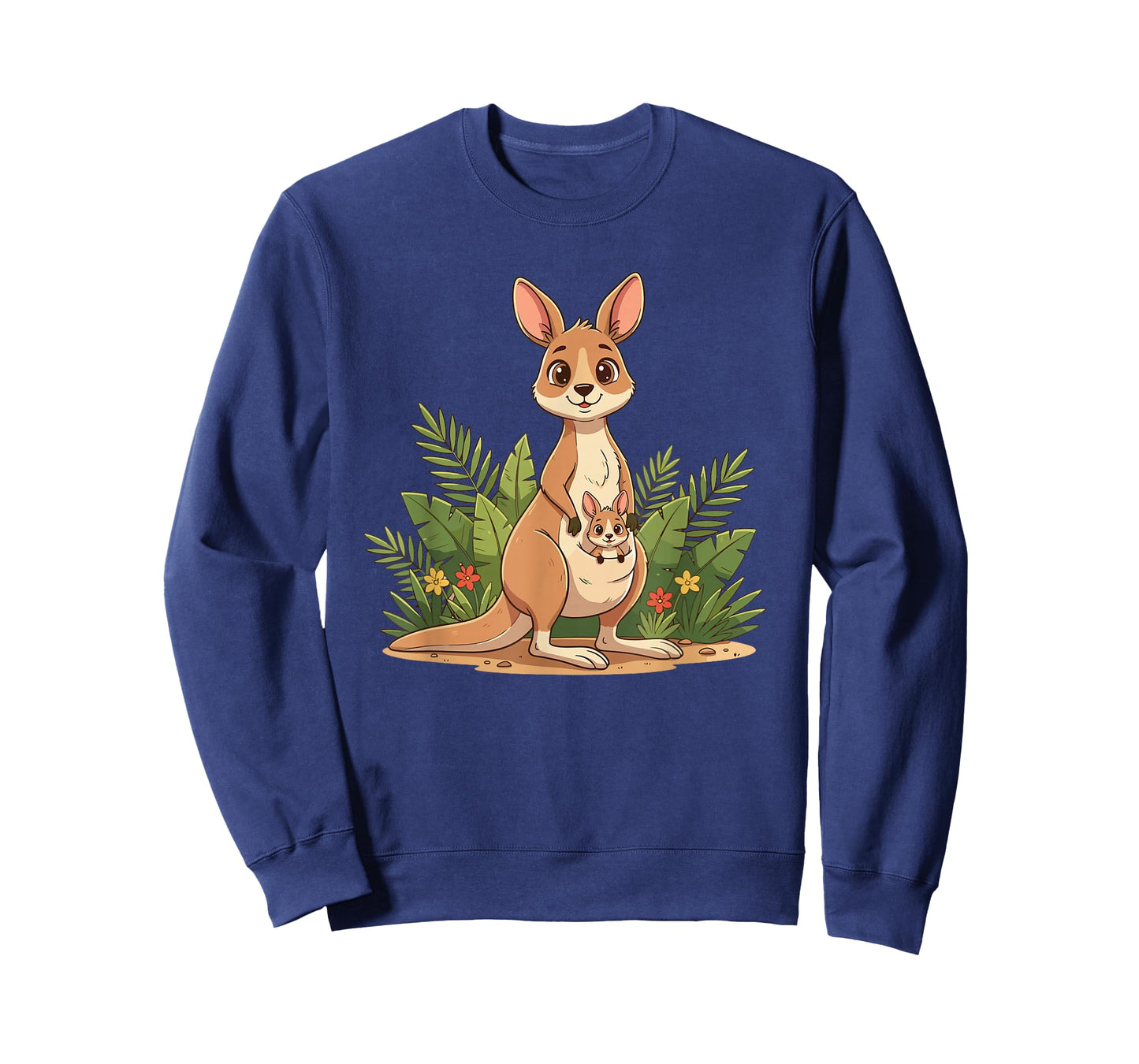 Cute Kangaroo Mom with Baby Joey in Jungle T-Shirt