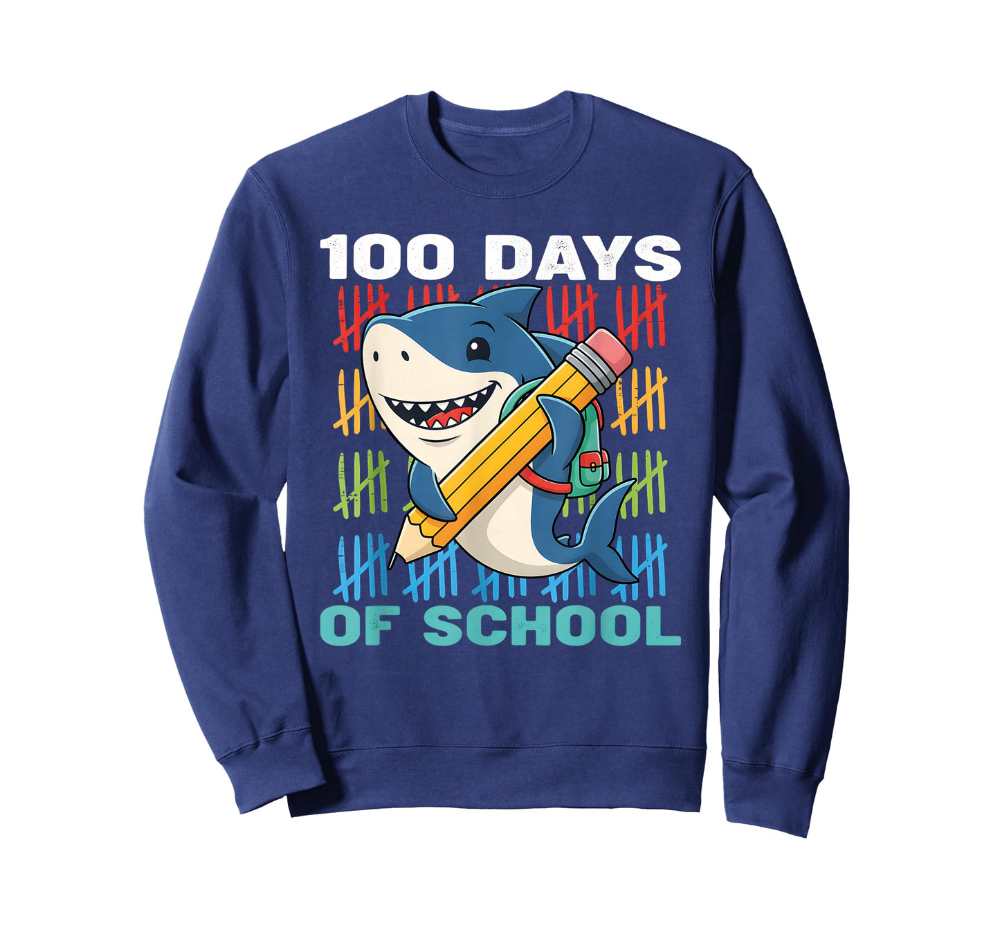 100 Days of School Shark 100th Day Toddler Boys Kids T-Shirt