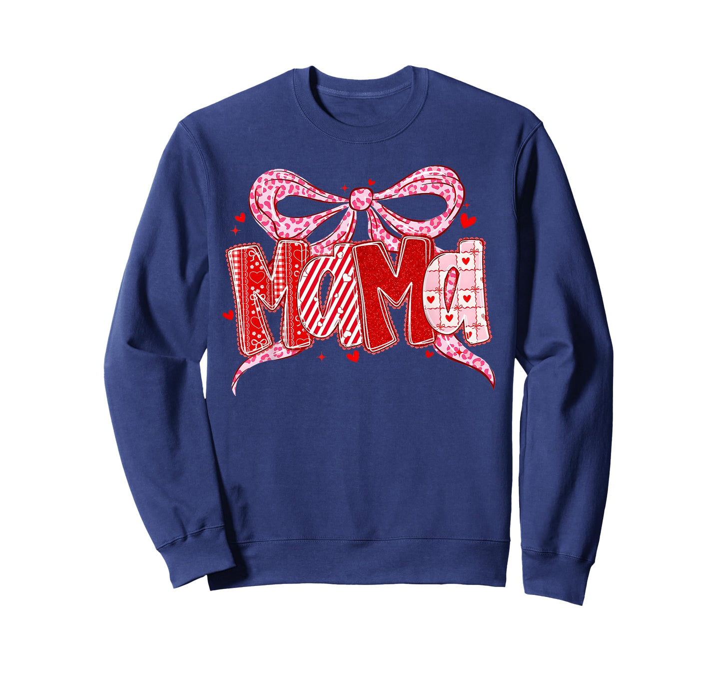 Valentine Mama Coquette Leoaprd Bow Mom Mother Women T-Shirt