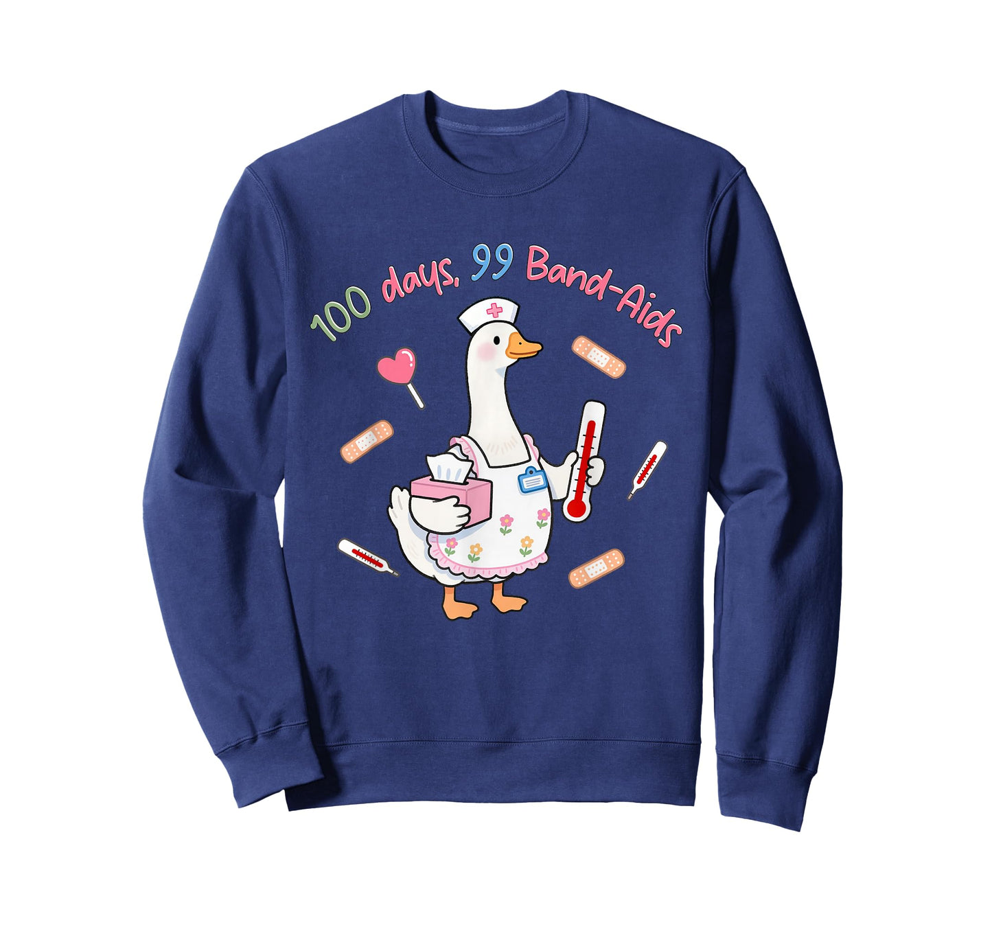 100 Days 99 Band-Aids School Nurse Silly-Goose 100th Day T-Shirt