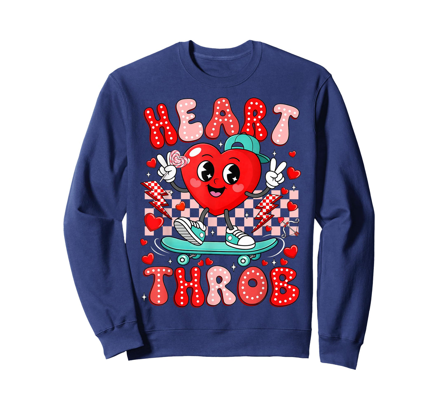 Retro Groovy Heart Throb Valentine Day Cute Toddler Boy Kid T-Shirt