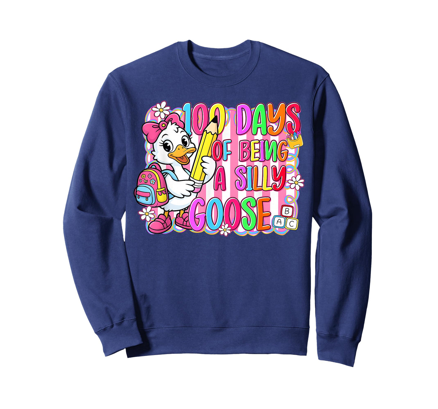 Preppy 100 Days of School Silly Goose 100th Day Teacher Girl T-Shirt