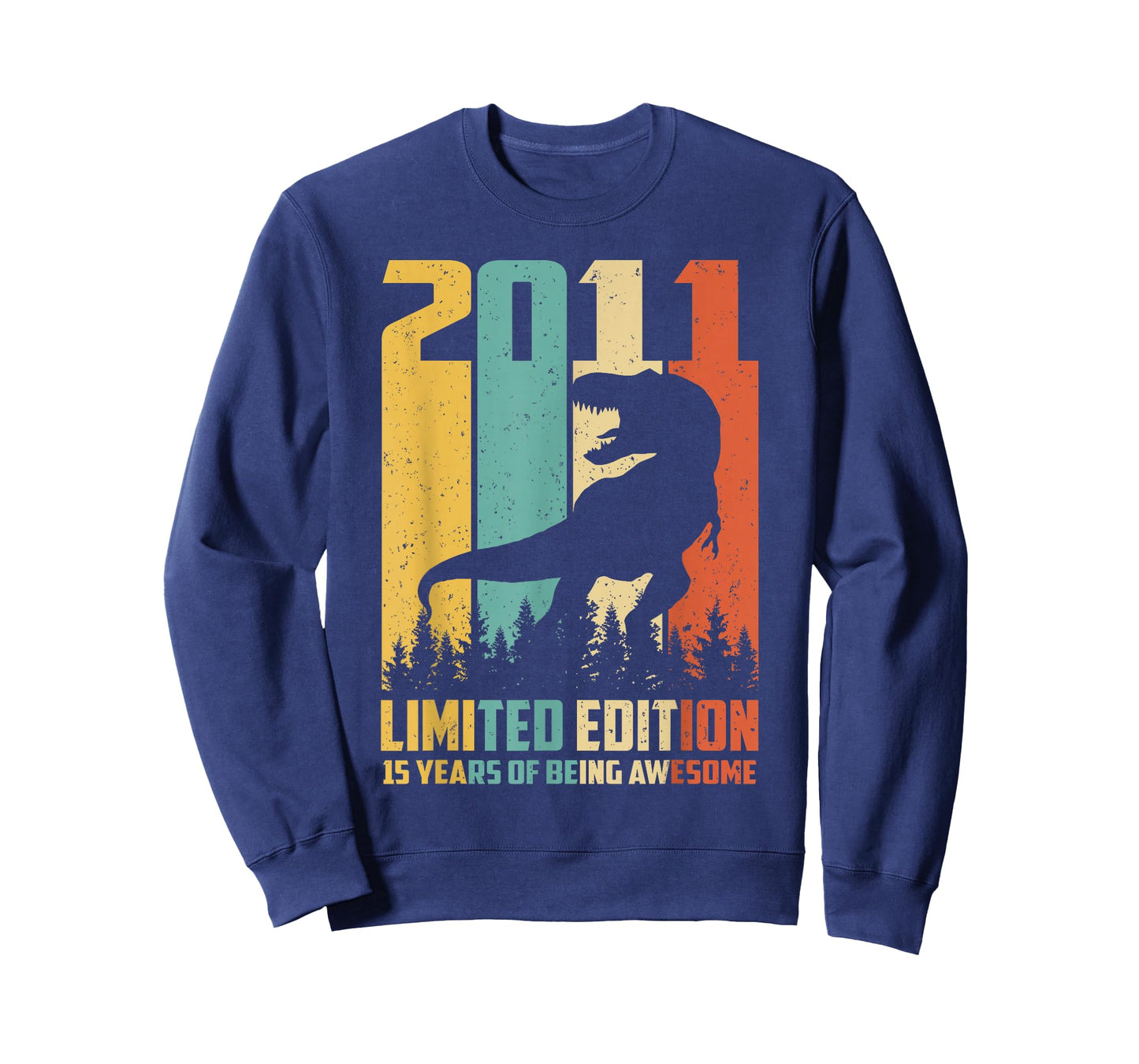 Awesome Since 2011 15 Years Old 15th Birthday T-Rex Dinosaur T-Shirt