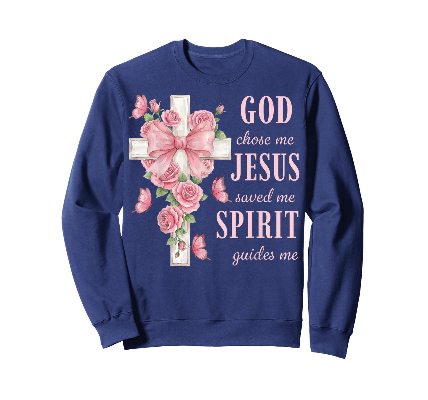 Christian Faith God Chose Me Jesus Saved Me Rose Cross T-Shirt