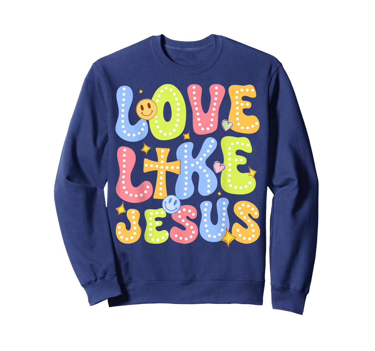 Love Like Jesus Groovy Valentine God Christian Boy Girl T-Shirt