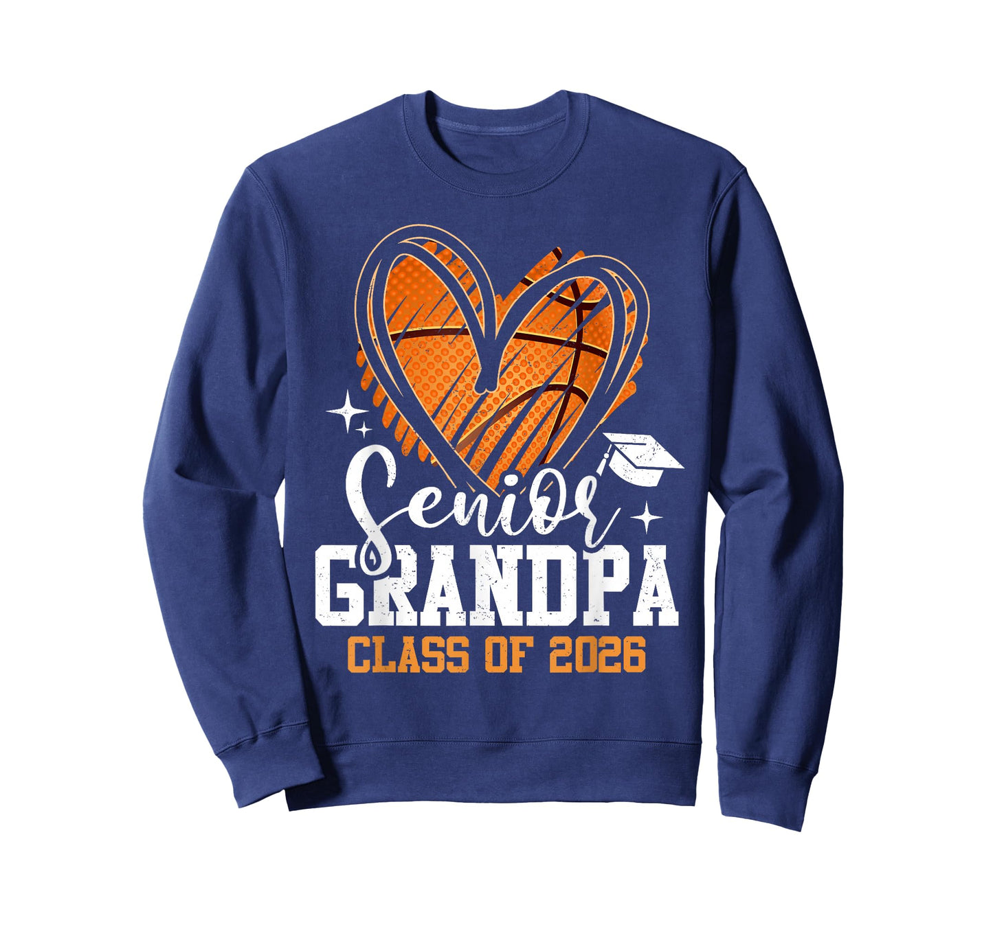 Senior Grandpa Class of 2026 Basketball Graduation Heart T-Shirt