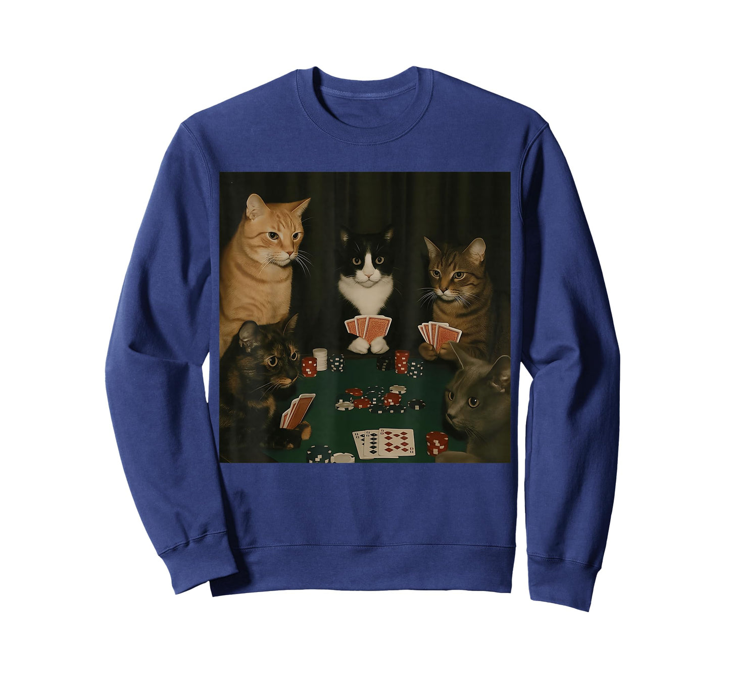 Vintage Cats Playing Poker Cat Playing Card Gambling Meme T-Shirt