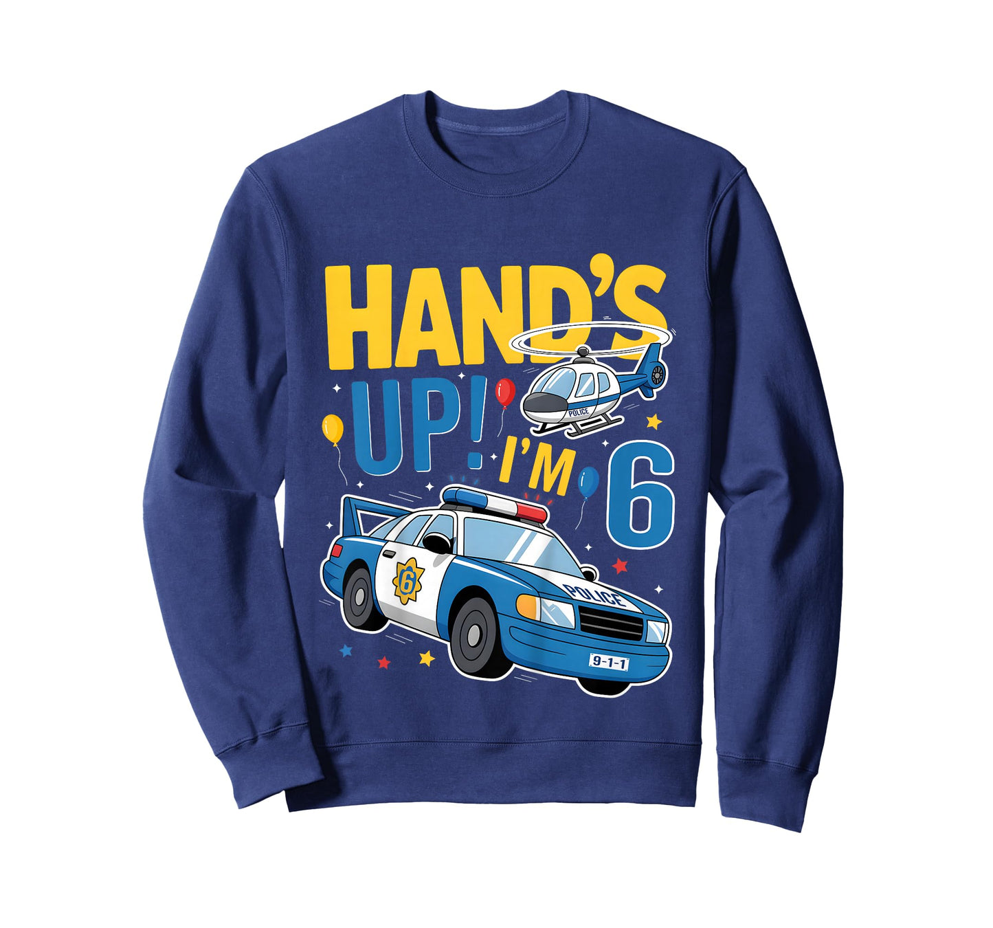 Police 6th Birthday Boy Girl 6 Year Old Policeman Police Car T-Shirt