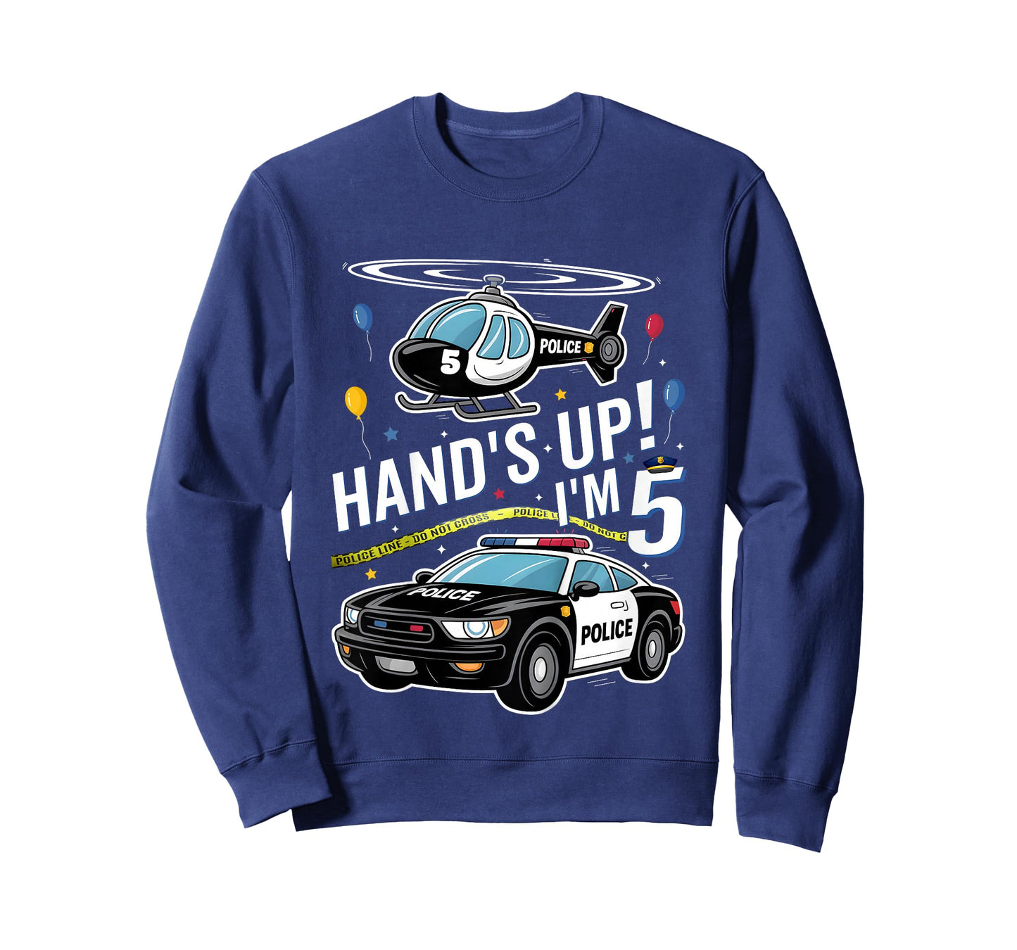 Police 5th Birthday Boy Girl 5 Year Old Policeman Police Car T-Shirt