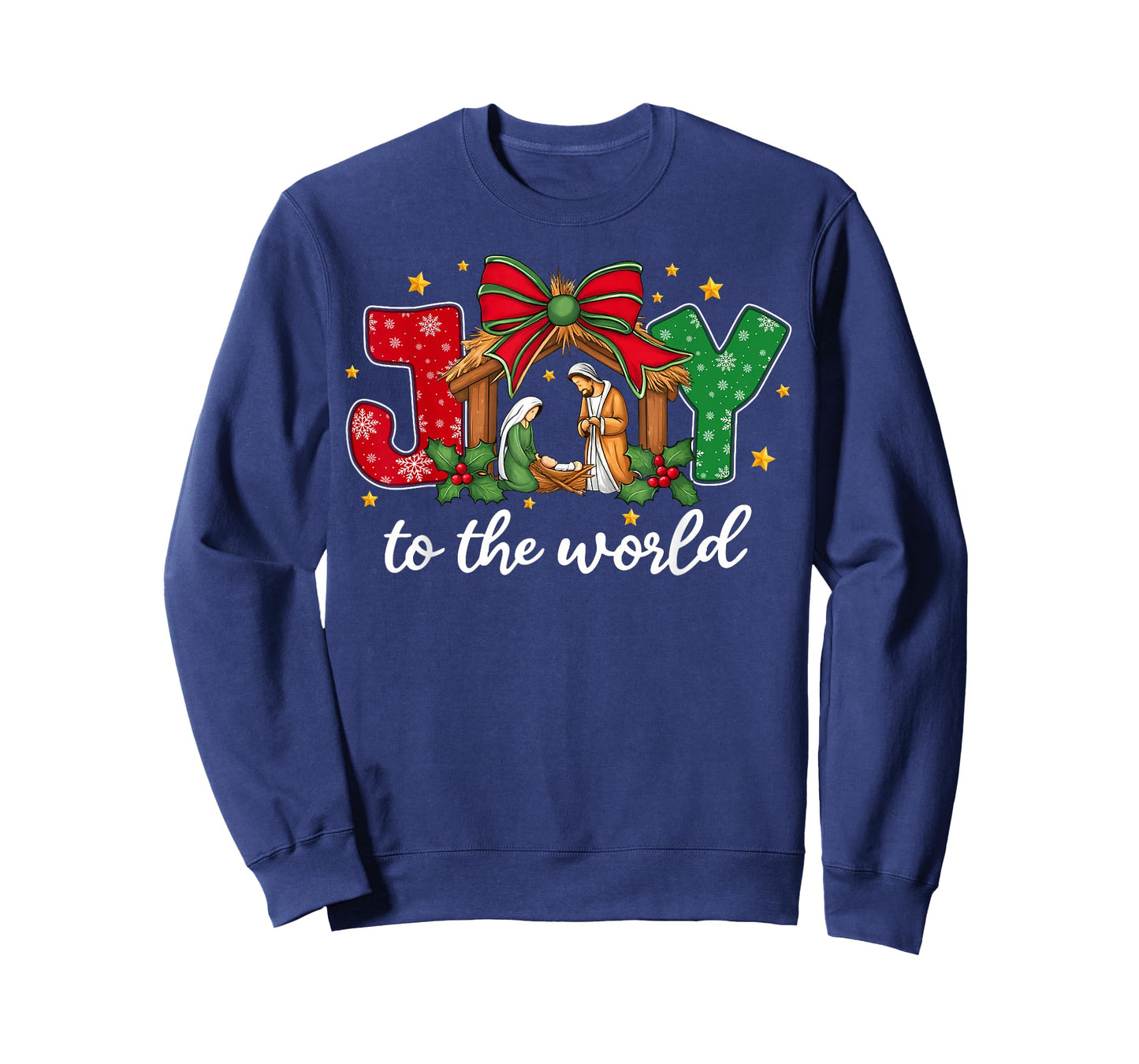 Joy to The World Baby Jesus Christmas Nativity Scene T-Shirt