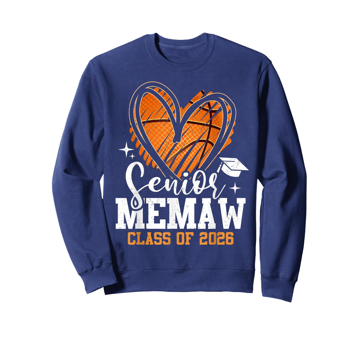 Senior Memaw Class of 2026 Basketball Graduation Heart T-Shirt
