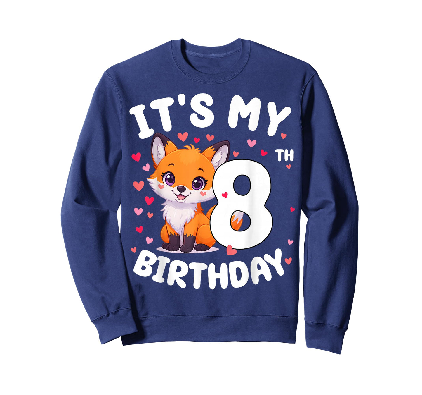 Fox Animal Lovers 8th Birthday Girl Fox B-Day 8 Years Old T-Shirt