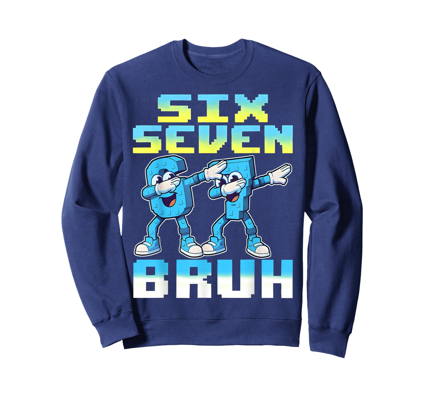 Funny Six Seven 67 Brainrot Bruh Dabbing for Men Boys Kids T-Shirt