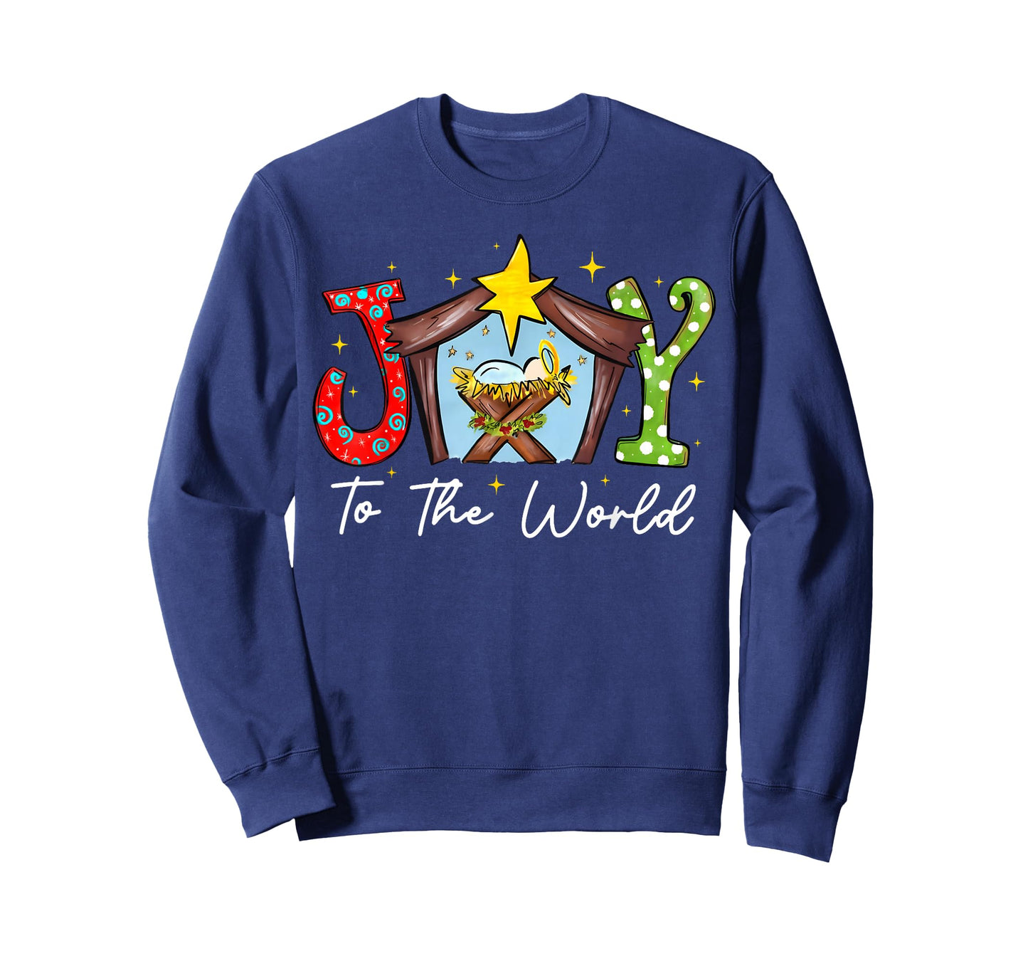 Joy to The World Baby Jesus Christmas Nativity Scene T-Shirt