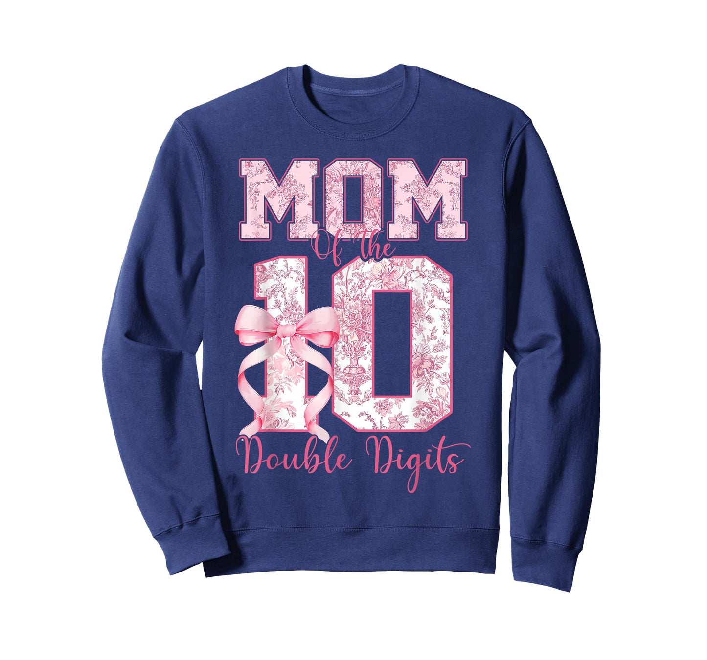 Mom of The 10th Birthday Girl Pink Coquette Bow 10 Years Old T-Shirt