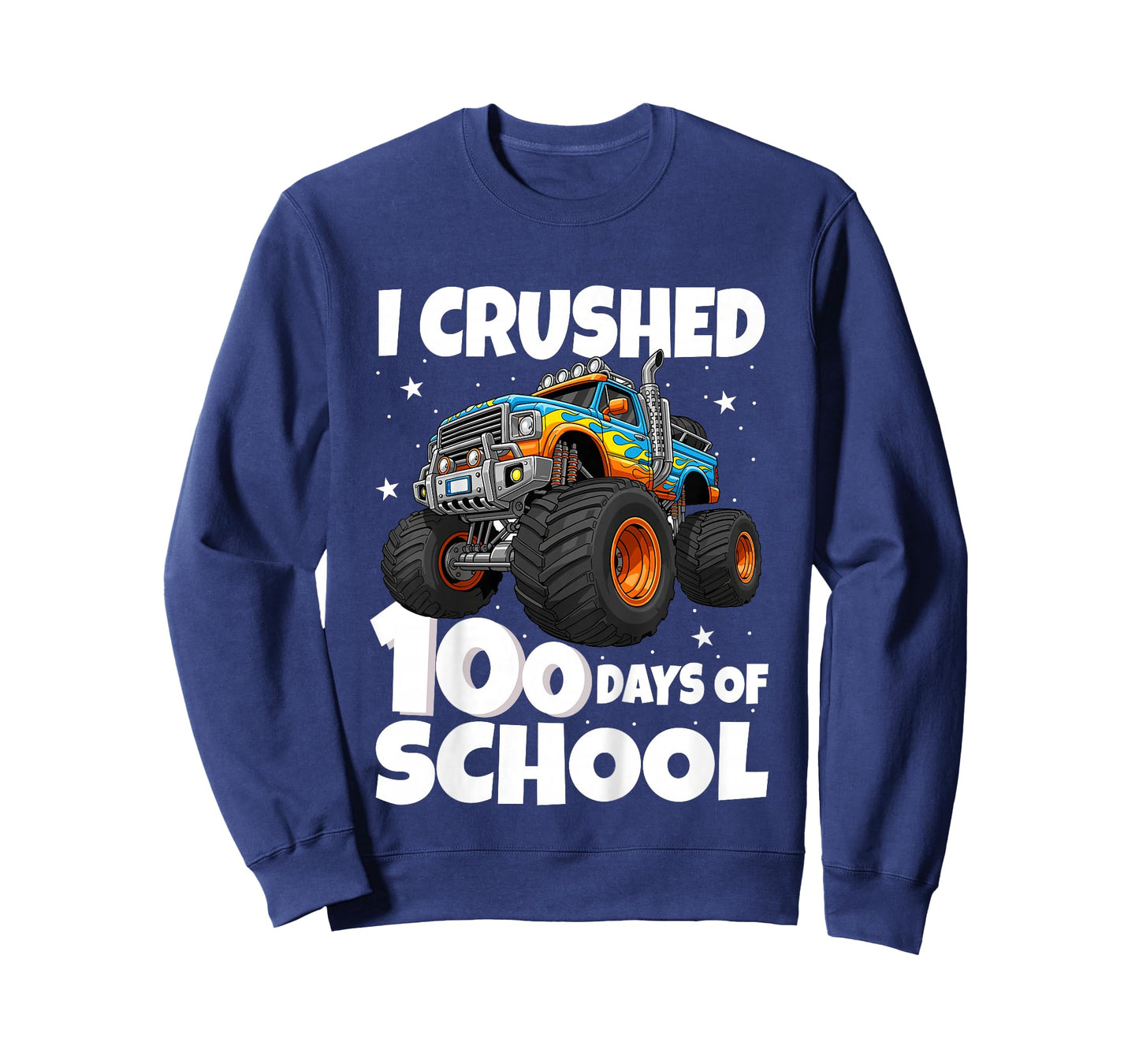 Kids I Crushed 100 Days of School Monster Truck 100 Days Smarter T-Shirt