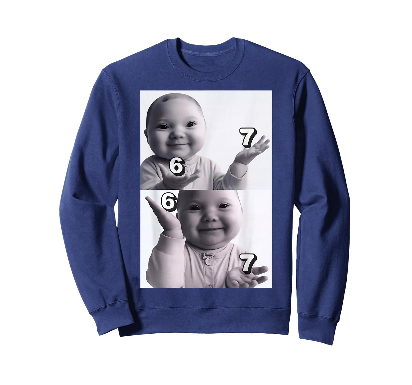 Funny gen z Brainrot ai Laughing Niche Baby Six Seven Meme T-Shirt